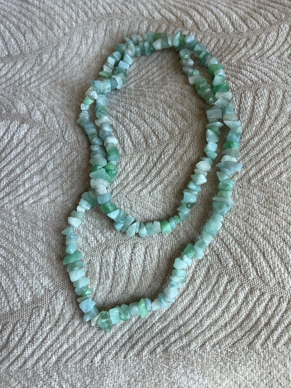 Vintage Amazonite Chip Bead Necklace | Gemstone Green Stone Boho Crystal Jewelry